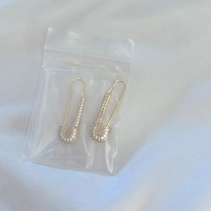 Paperclip 📎 Earrings.  Gold tone and Bling.  Brand New!!